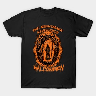 The nightmare never ends witcher dark horror halloween T-Shirt